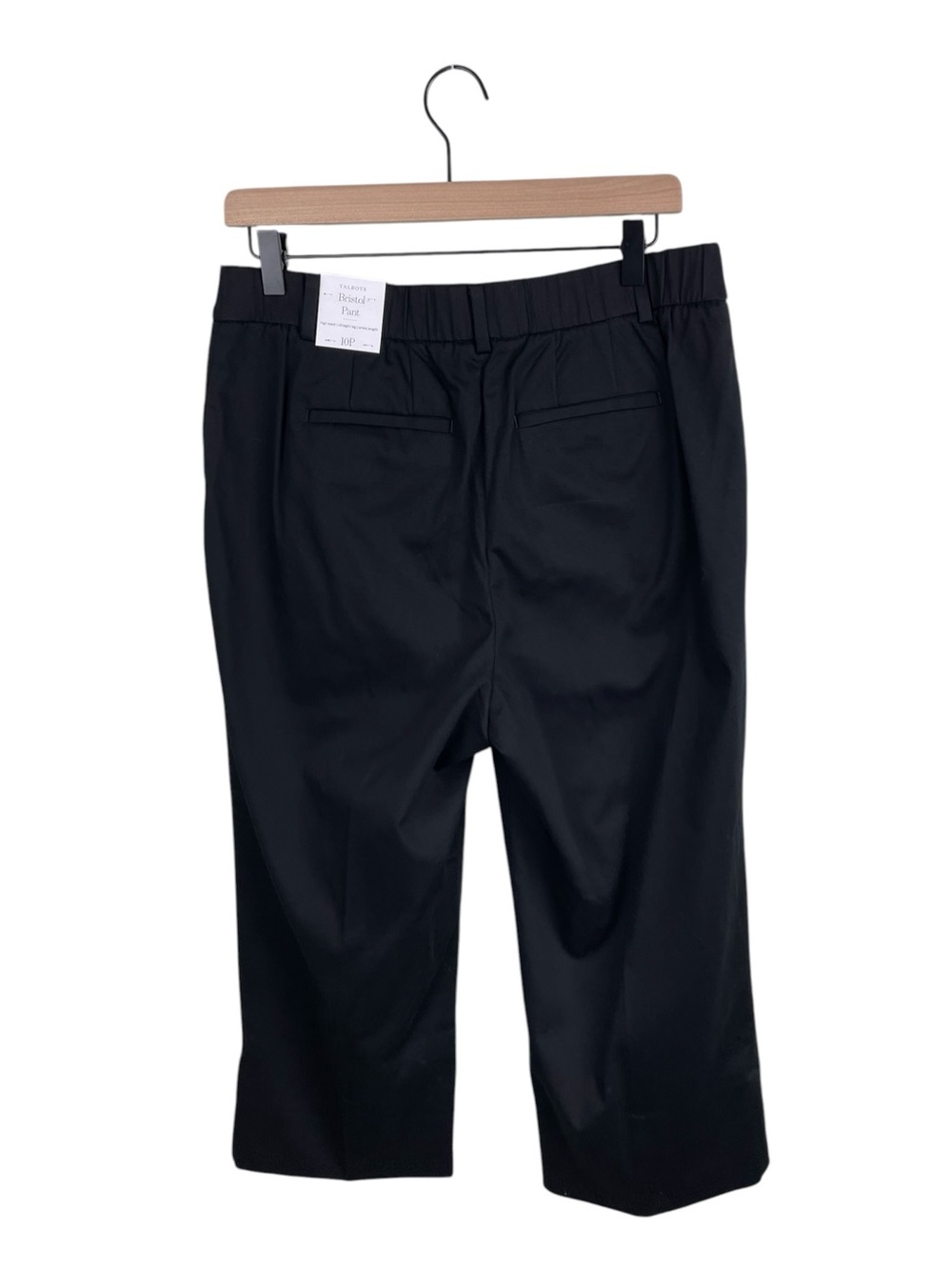 NEW Talbots Bristol Pants Size 10 Petite Black Cotton Lyocell Pleated Trousers - Picture 3 of 9